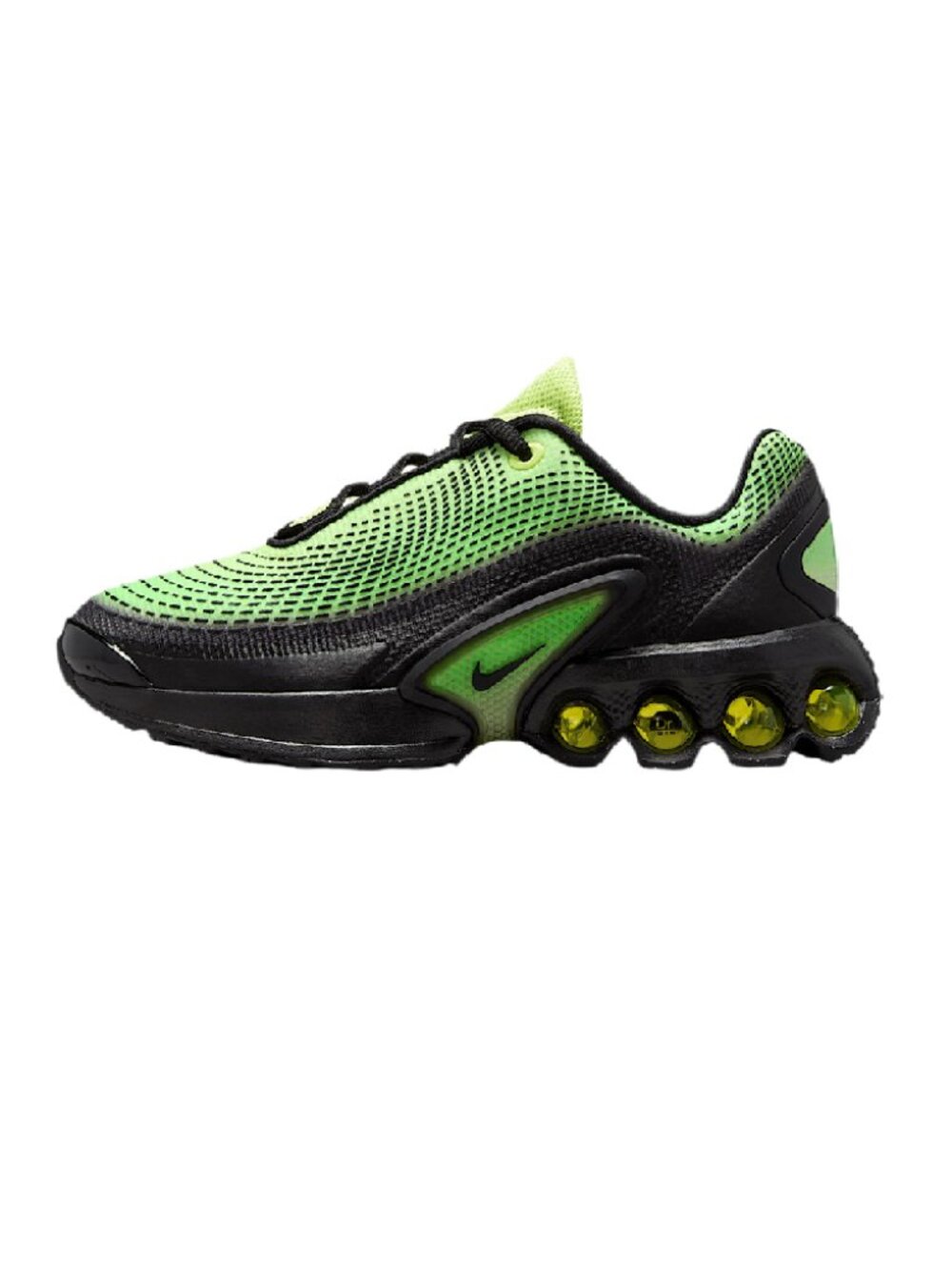 Nike Kids Air Max Dn Shoes .Light Lemon Twist/Green Strike/Black/Black. 7